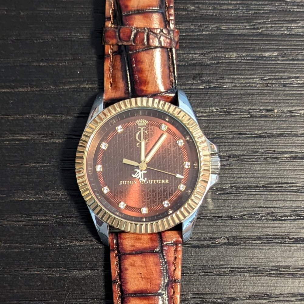 Juicy Couture Stella 1900932 Women's 40mm Gold Bezel Brown Leather Quartz Watch